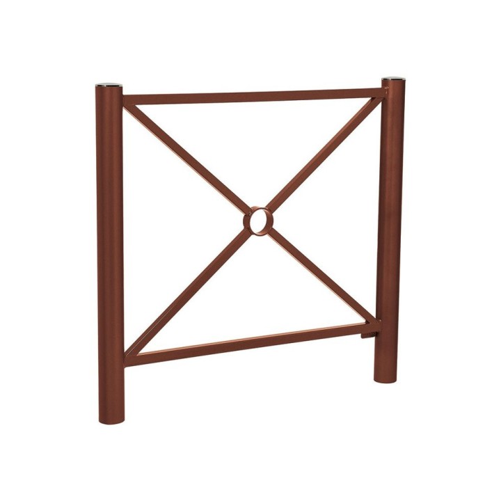 Barrière Province Inox brossé Procity, cadre simple croix, L 1072 x 1000 mm - Peint/zinc - Scellement direct - Aspect Corten