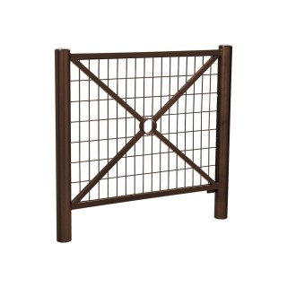 Barrière Province Inox brossé Procity, cadre grillagé, L 1072 x 1000 mm - Peint/zinc - Scellement direct - Brun chocolat