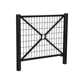 Barrière Province Inox brossé Procity, cadre grillagé, L 1072 x 1000 mm - Peint/zinc - Scellement direct - Noir foncé