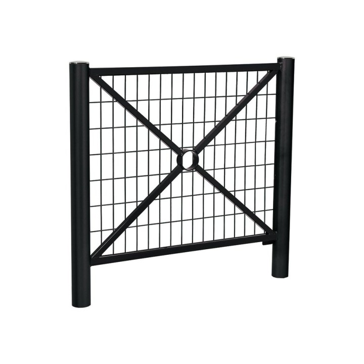Barrière Province Inox brossé Procity, cadre grillagé, L 1072 x 1000 mm - Peint/zinc - Scellement direct - Noir foncé