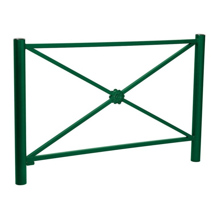 Barrière Province Inox brossé Procity, cadre rosace, L 1572 x 1000 mm - Peint/zinc - Scellement direct - Vert mousse