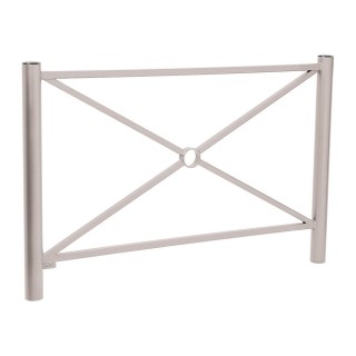 Barrière Province Inox brossé Procity, cadre simple croix, L 1572 x 1000 mm - Peint/zinc - Scellement direct - Gris soie