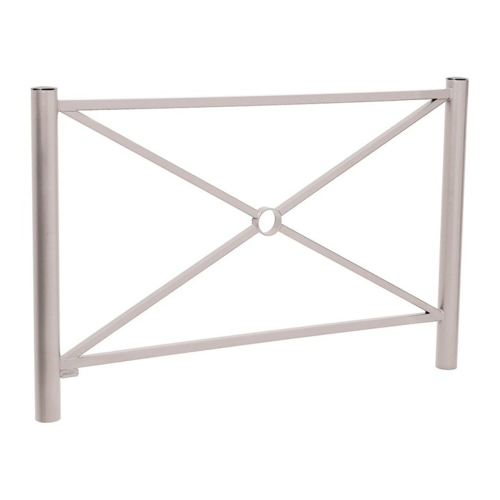 Barrière Province Inox brossé Procity, cadre simple croix, L 1572 x 1000 mm - Peint/zinc - Scellement direct - Gris soie