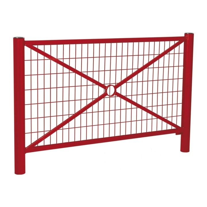Barrière Province Inox brossé Procity, cadre grillagé, L 1572 x 1000 mm - Peint/zinc - Scellement direct - Rouge pourpre