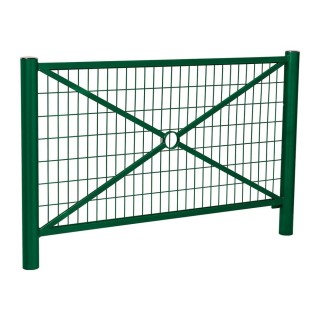 Barrière Province Inox brossé Procity, cadre grillagé, L 1572 x 1000 mm - Peint/zinc - Scellement direct - Vert mousse