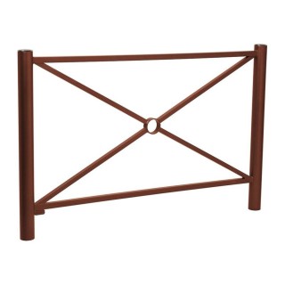 Barrière Province Inox brossé Procity, cadre simple croix, L 1572 x 1000 mm - Peint/zinc - Scellement direct - Aspect Corten