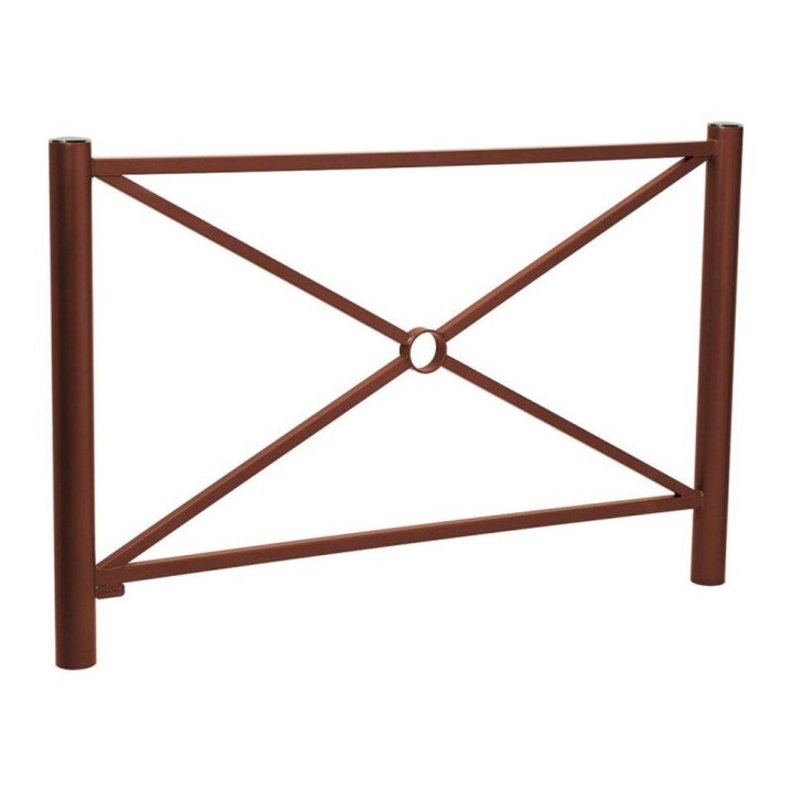 Barrière Province Inox brossé Procity, cadre simple croix, L 1572 x 1000 mm - Peint/zinc - Scellement direct - Aspect Corten