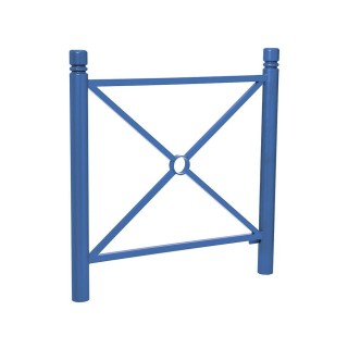 Barrière Province City Procity, cadre simple croix, L 1072 x 1000 mm - Peint/zinc - Scellement direct - Bleu gentiane