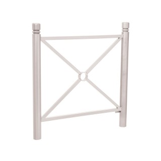 Barrière Province City Procity, cadre simple croix, L 1072 x 1000 mm - Peint/zinc - Scellement direct - Gris soie