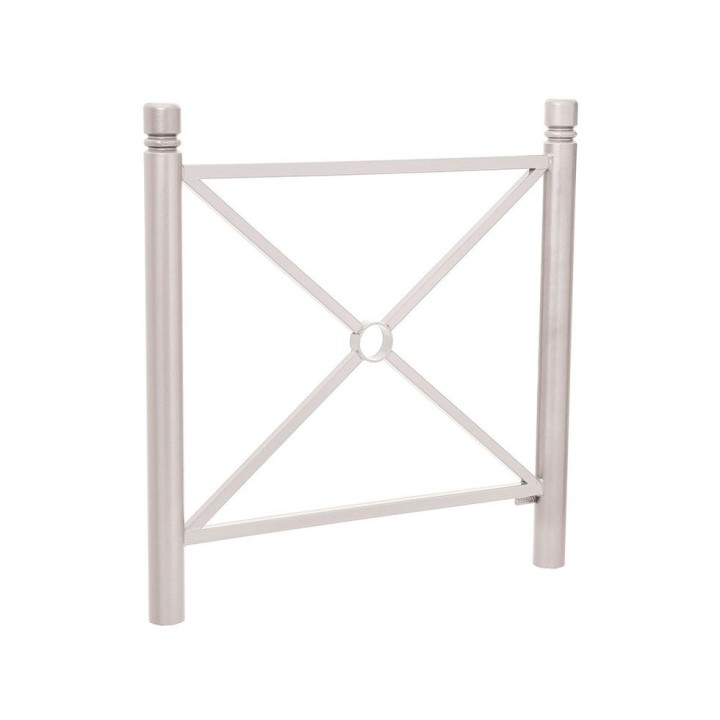 Barrière Province City Procity, cadre simple croix, L 1072 x 1000 mm - Peint/zinc - Scellement direct - Gris soie