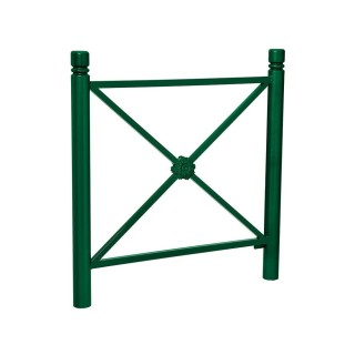 Barrière Province City Procity, cadre rosace, L 1072 x 1000 mm (hors pommeau) - Peint/zinc - Scellement direct - Vert mousse