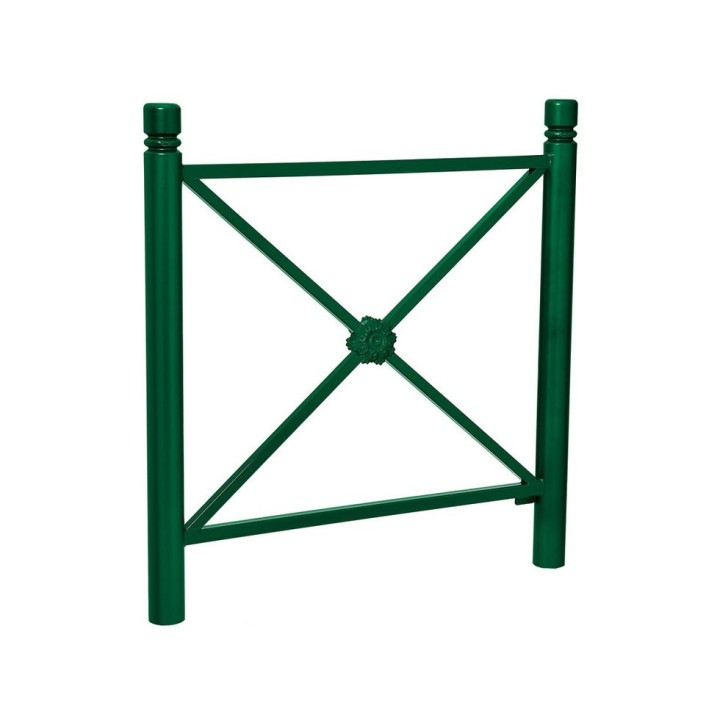Barrière Province City Procity, cadre rosace, L 1072 x 1000 mm (hors pommeau) - Peint/zinc - Scellement direct - Vert mousse