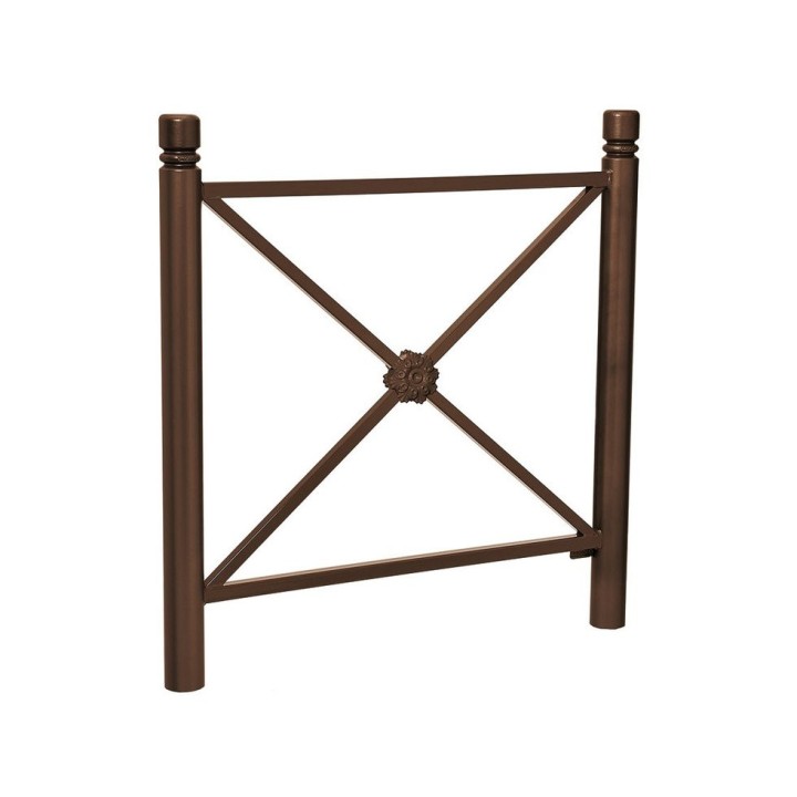Barrière Province City Procity, cadre rosace, L 1072 x 1000 mm (hors pommeau) - Peint/zinc - Scellement direct - Brun chocolat