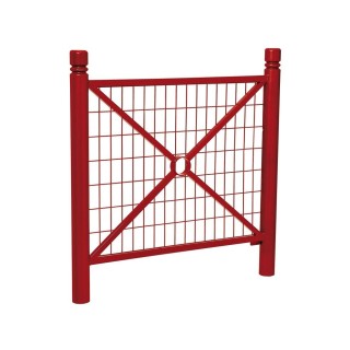 Barrière Province City Procity, cadre grillagé, L 1072 x 1000 mm - Peint/zinc - Scellement direct - Rouge pourpre