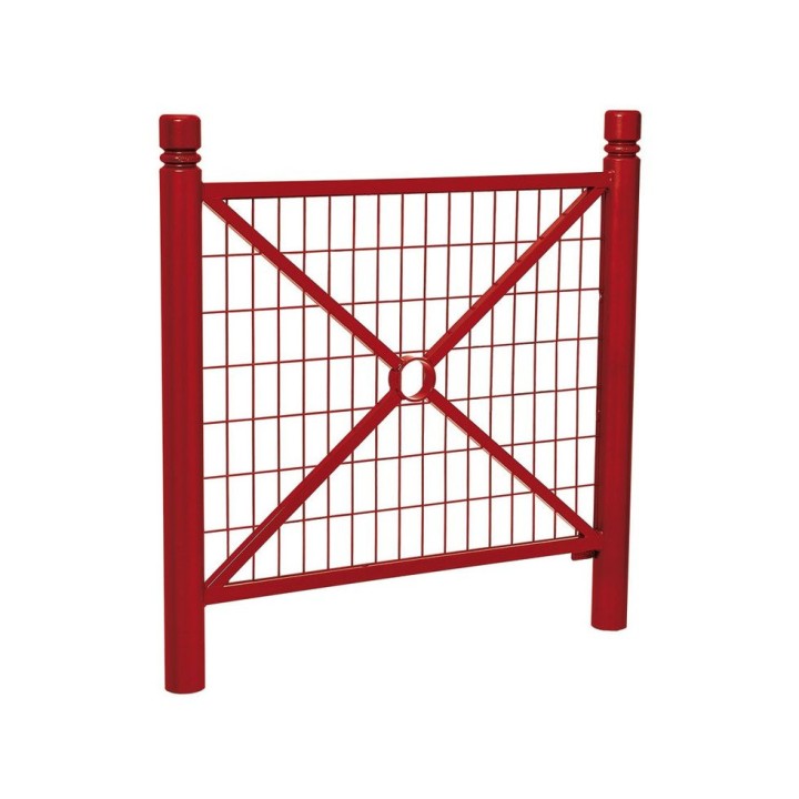 Barrière Province City Procity, cadre grillagé, L 1072 x 1000 mm - Peint/zinc - Scellement direct - Rouge pourpre