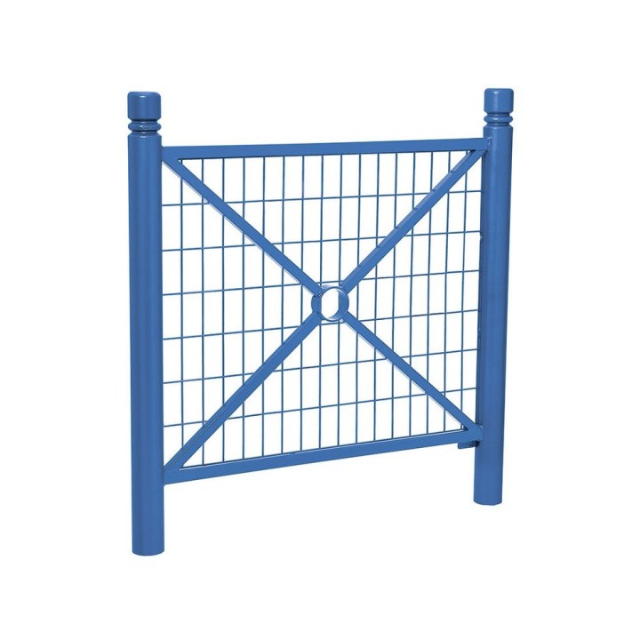 Barrière Province City Procity, cadre grillagé, L 1072 x 1000 mm - Peint/zinc - Scellement direct - Bleu gentiane