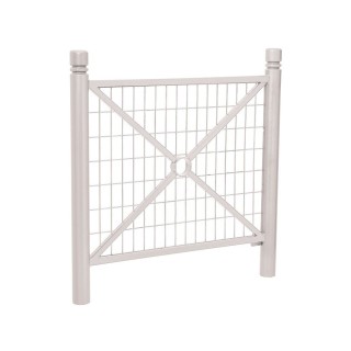 Barrière Province City Procity, cadre grillagé, L 1072 x 1000 mm (hors pommeau) - Peint/zinc - Scellement direct - Gris soie