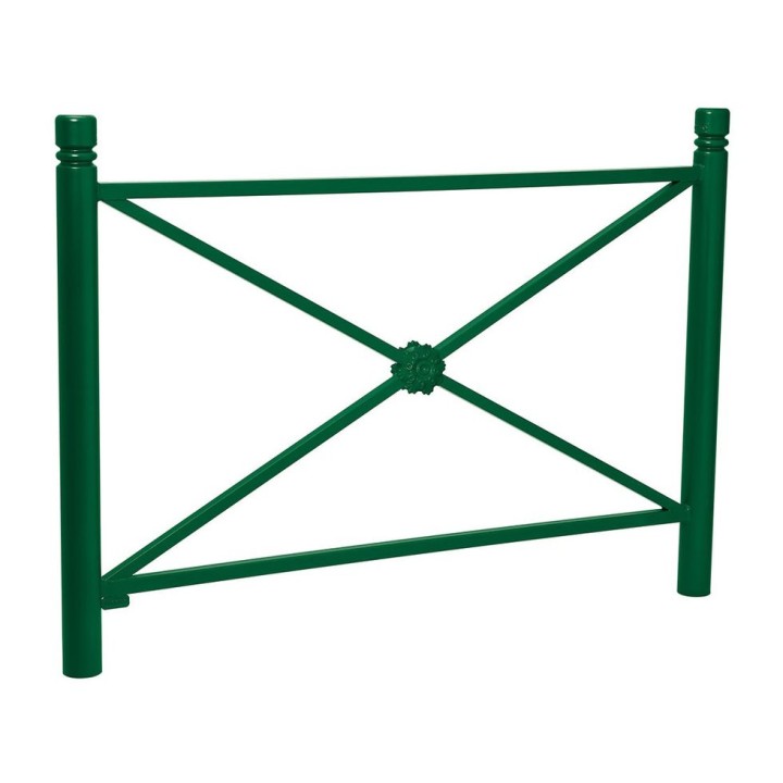 Barrière Province City Procity, cadre rosace, L 1572 x 1000 mm (hors pommeau) - Peint/zinc - Scellement direct - Vert mousse