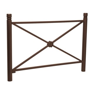 Barrière Province City Procity, cadre rosace, L 1572 x 1000 mm (hors pommeau) - Peint/zinc - Scellement direct - Brun chocolat
