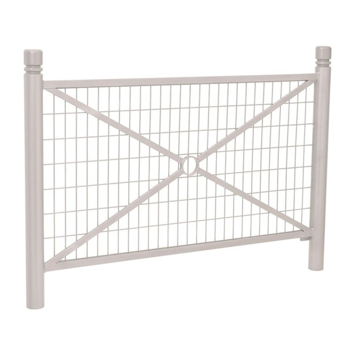 Barrière Province City Procity, cadre grillagé, L 1572 x 1000 mm (hors pommeau) - Peint/zinc - Scellement direct - Gris soie