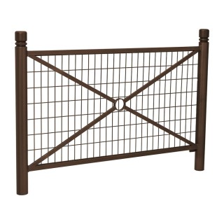 Barrière Province City Procity, cadre grillagé, L 1572 x 1000 mm - Peint/zinc - Scellement direct - Brun chocolat