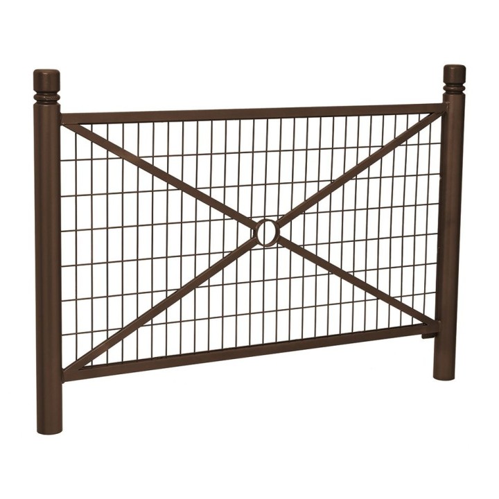 Barrière Province City Procity, cadre grillagé, L 1572 x 1000 mm - Peint/zinc - Scellement direct - Brun chocolat