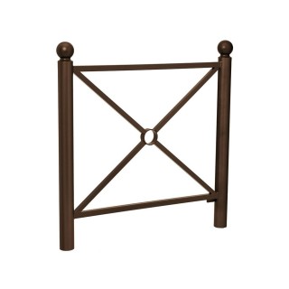 Barrière Province Boule Procity, cadre simple croix, L1072 x1000 mm - Peint/zinc - Scellement direct - Brun chocolat
