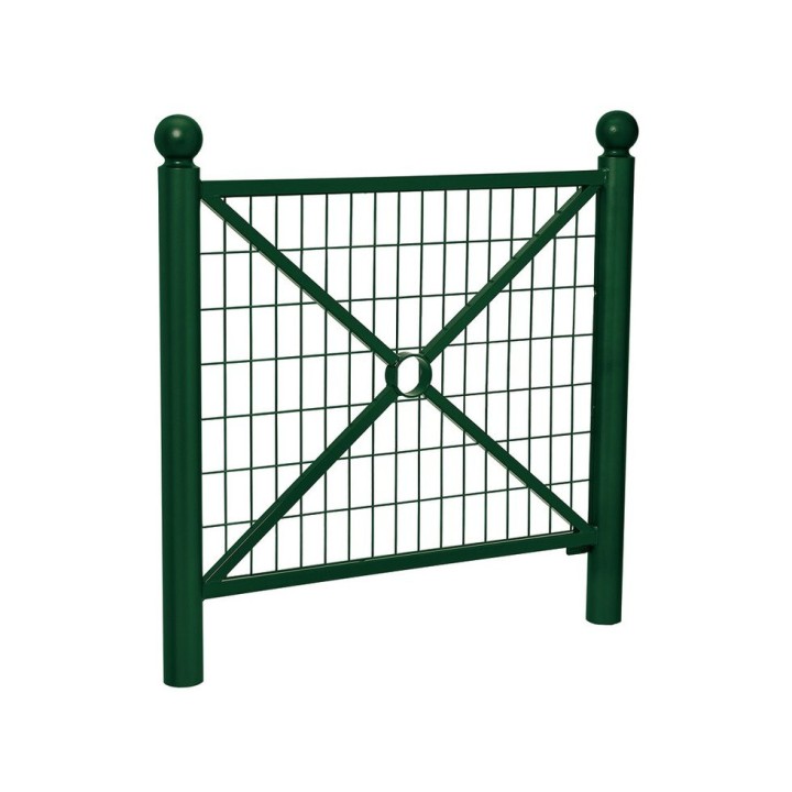 Barrière Province Boule Procity, cadre grillagé, L1072 x1000 mm (hors pommeau) - Peint/zinc - Scellement direct - Vert mousse