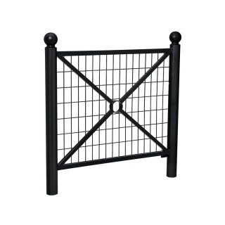 Barrière Province Boule Procity, cadre grillagé, L1072 x1000 mm (hors pommeau) - Peint/zinc - Scellement direct - Noir foncé
