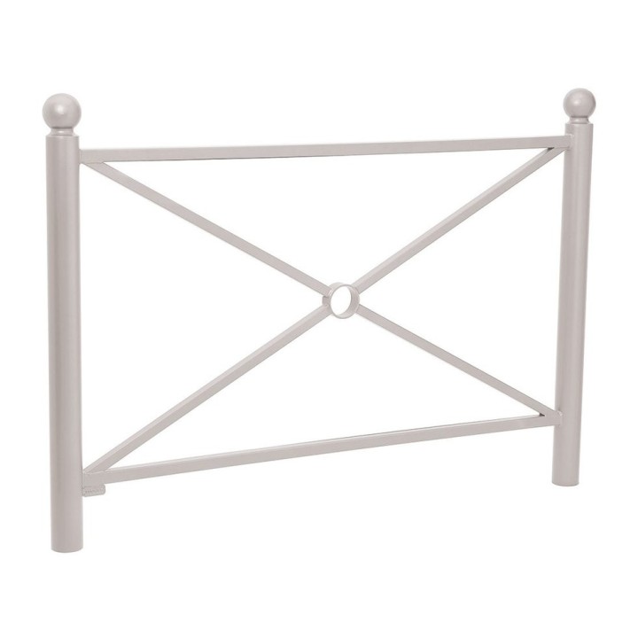 Barrière Province Boule Procity, cadre simple croix, L1572 x1000 mm (hors pommeau) - Peint/zinc - Scellement direct - Gris soie