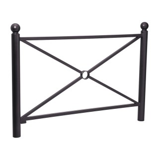 Barrière Province Boule Procity, cadre simple croix, L1572 x1000 mm - Peint/zinc - Scellement direct - Noir foncé