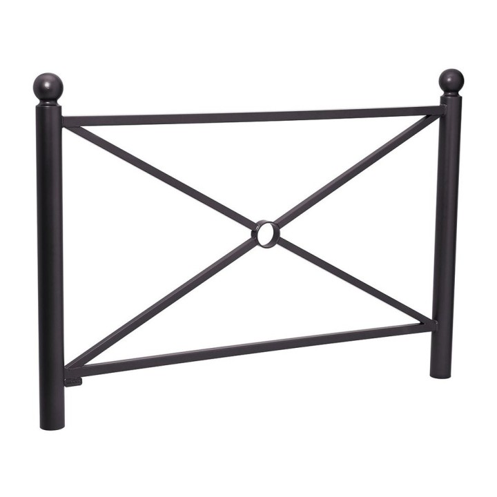 Barrière Province Boule Procity, cadre simple croix, L1572 x1000 mm - Peint/zinc - Scellement direct - Noir foncé