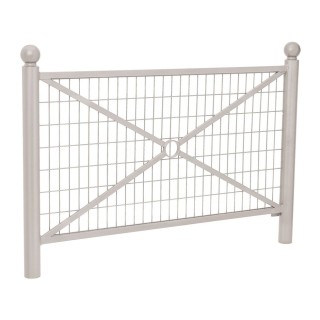Barrière Province Boule Procity, cadre grillagé, L1572 x1000 mm (hors pommeau) - Peint/zinc - Scellement direct - Gris soie