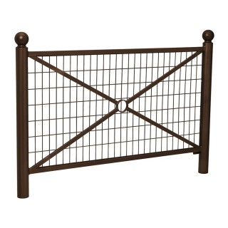 Barrière Province Boule Procity, cadre grillagé, L1572 x1000 mm (hors pommeau) - Peint/zinc - Scellement direct - Brun chocolat