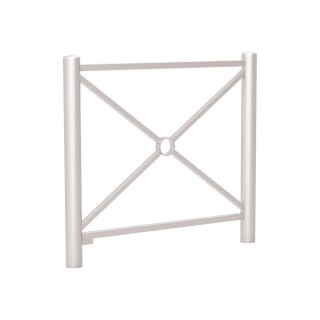 Barrière Carrefour Procity, cadre simple croix, L1072 x 1025 mm - Acier peint/zinc - Scellement direct - Gris soie