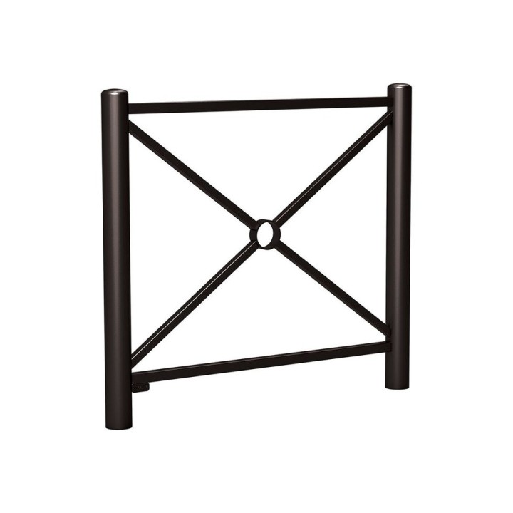 Barrière Carrefour Procity, cadre simple croix, L1072 x 1025 mm - Acier peint/zinc - Scellement direct - Noir foncé