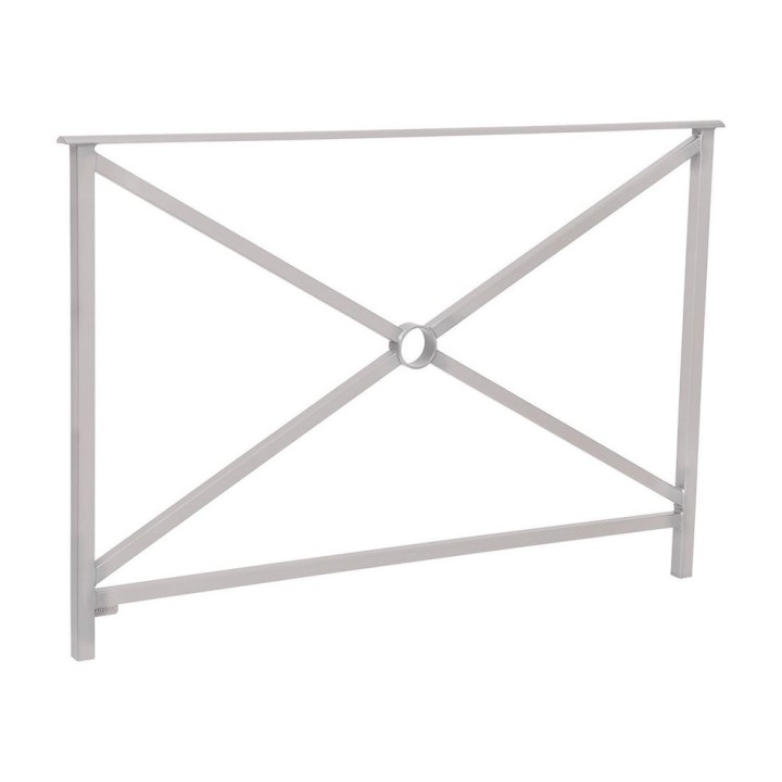 Barrière main courante Héritage Procity, cadre simple croix sans crosse, L1500 x 1000 mm - Scellement direct - Gris soie