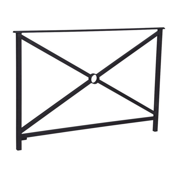 Barrière main courante Héritage Procity, cadre simple croix sans crosse, L1500 x 1000 mm - Scellement direct - Noir foncé