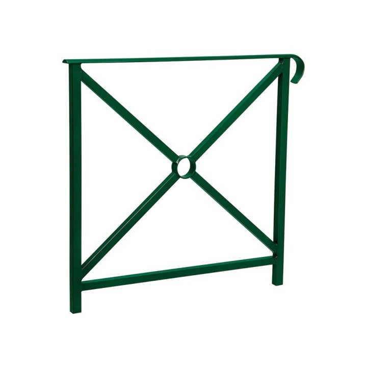 Barrière main courante Héritage Procity, cadre simple croix, simple crosse, L800 x 1000 mm - Scellement direct - Vert mousse