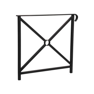 Barrière main courante Héritage Procity, cadre simple croix, simple crosse, L800 x 1000 mm - Scellement direct - Noir foncé