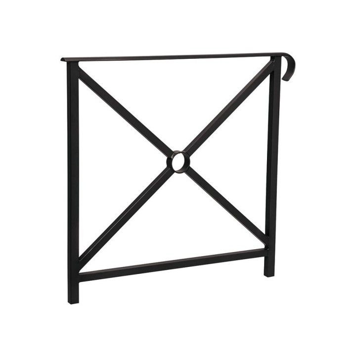 Barrière main courante Héritage Procity, cadre simple croix, simple crosse, L800 x 1000 mm - Scellement direct - Noir foncé