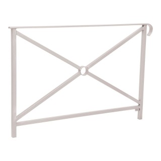 Barrière main courante Héritage Procity, cadre simple croix, simple crosse, L1500 x 1000 mm - Scellement direct - Gris soie