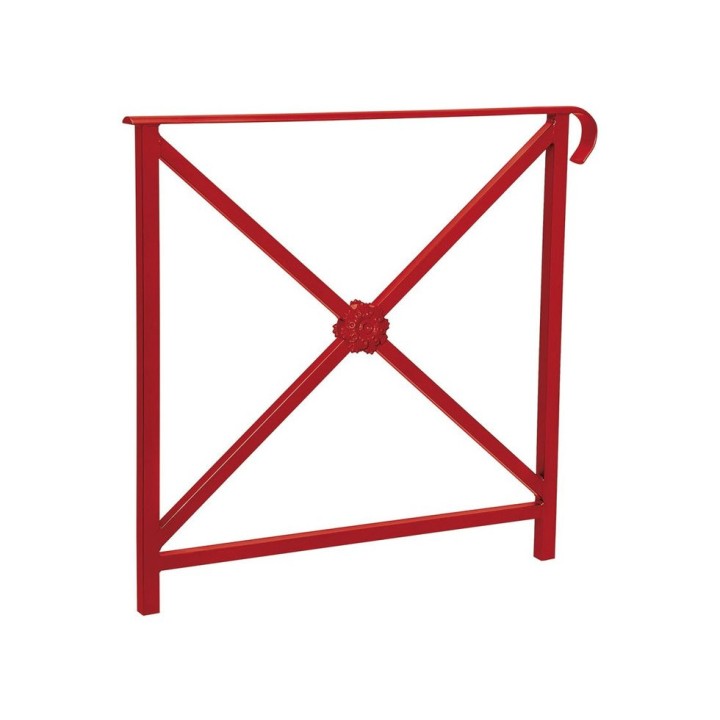 Barrière main courante Héritage Procity, cadre rosace, simple crosse, L800 x 1000 mm - Scellement direct - Rouge pourpre