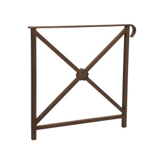 Barrière main courante Héritage Procity, cadre rosace, simple crosse, L800 x 1000 mm - Scellement direct - Brun chocolat