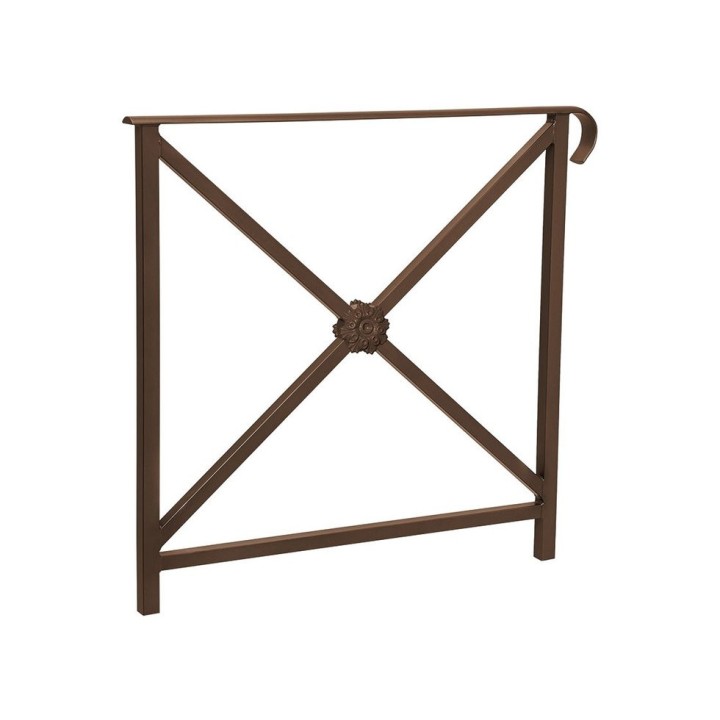 Barrière main courante Héritage Procity, cadre rosace, simple crosse, L800 x 1000 mm - Scellement direct - Brun chocolat