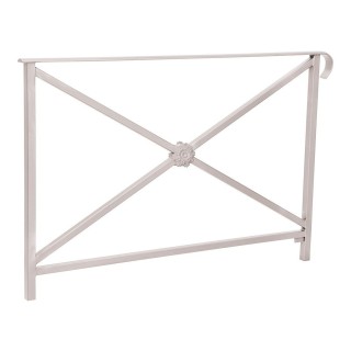 Barrière main courante Héritage Procity, cadre rosace, simple crosse, L1500 x 1000 mm - Scellement direct - Gris soie