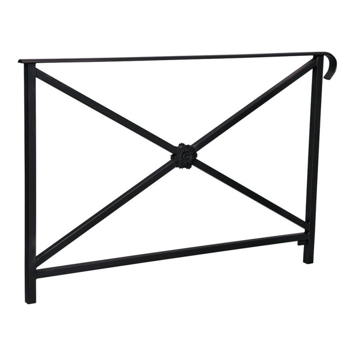 Barrière main courante Héritage Procity, cadre rosace, simple crosse,L1500 x 1000 mm - Scellement direct - Noir foncé