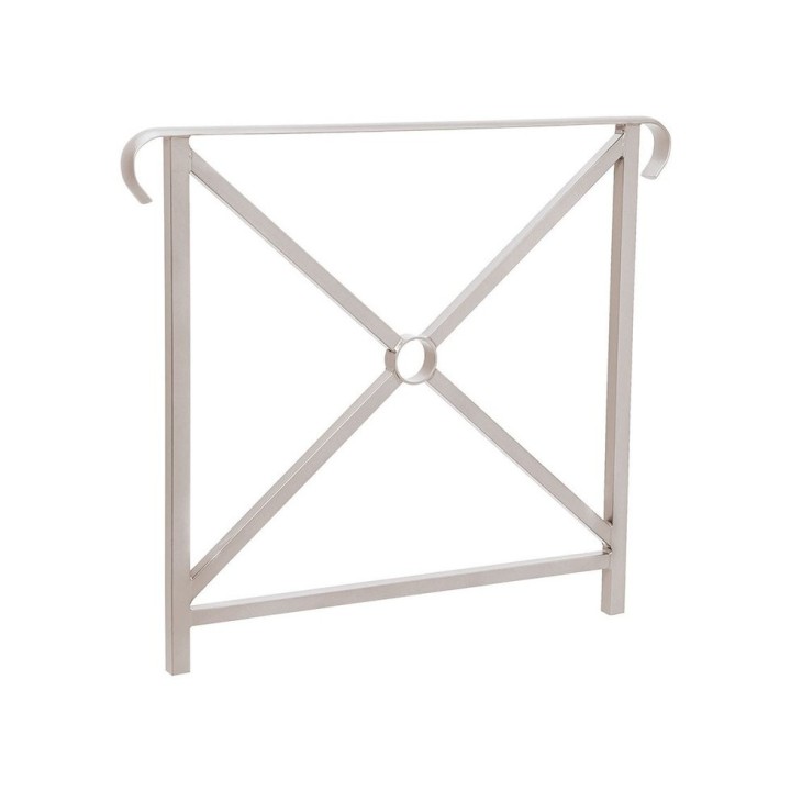Barrière main courante Héritage Procity, cadre simple croix, double crosse, L800 x 1000 mm - Scellement direct - Gris soie