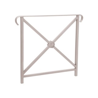 Barrière main courante Héritage Procity, cadre rosace, double crosse, L800 x 1000 mm - Scellement direct - Gris soie