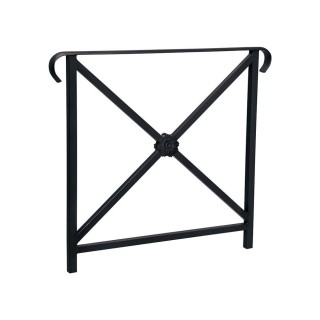 Barrière main courante Héritage Procity, cadre rosace, double crosse, L800 x 1000 mm - Scellement direct - Noir foncé
